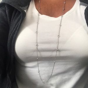 925 Sterling silver CZ necklace 36” by the yard